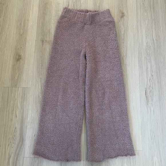 Skims Cozy Knit Loungewear Hoodie L/XL & Wide Leg Pants S\M Set Rose Clay - Picture 7 of 10